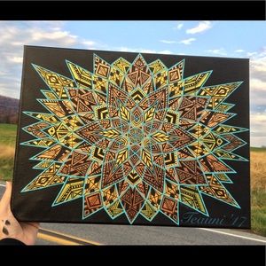 ✨Tigerseye Kaleidoscope✨ mandala canvas painting